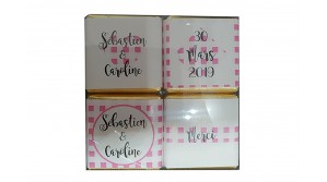 Pochette transparente bicolore Vichy