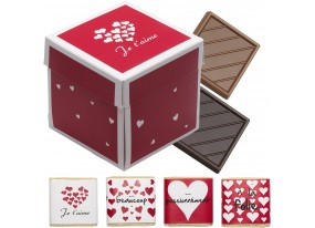 Boite tulipe remplie de chocolats JE T'AIME