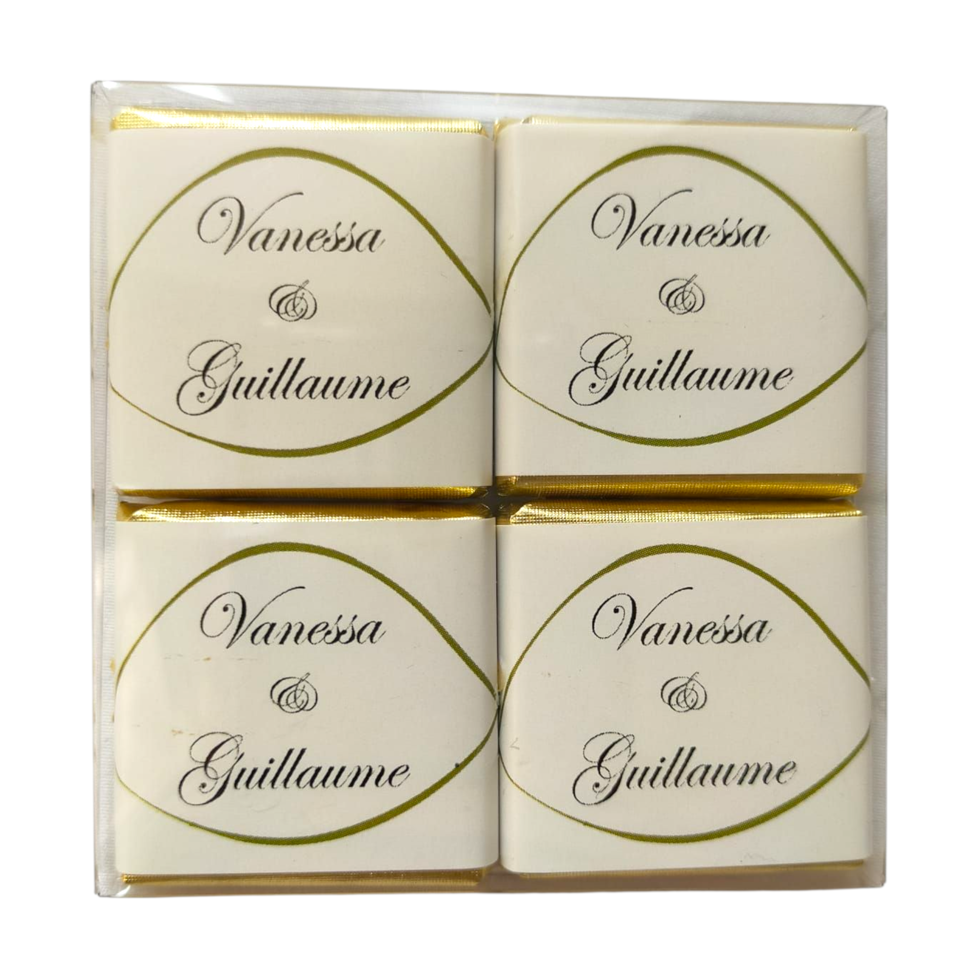 pochette de 4 chocolats personnalisés thème Champetre