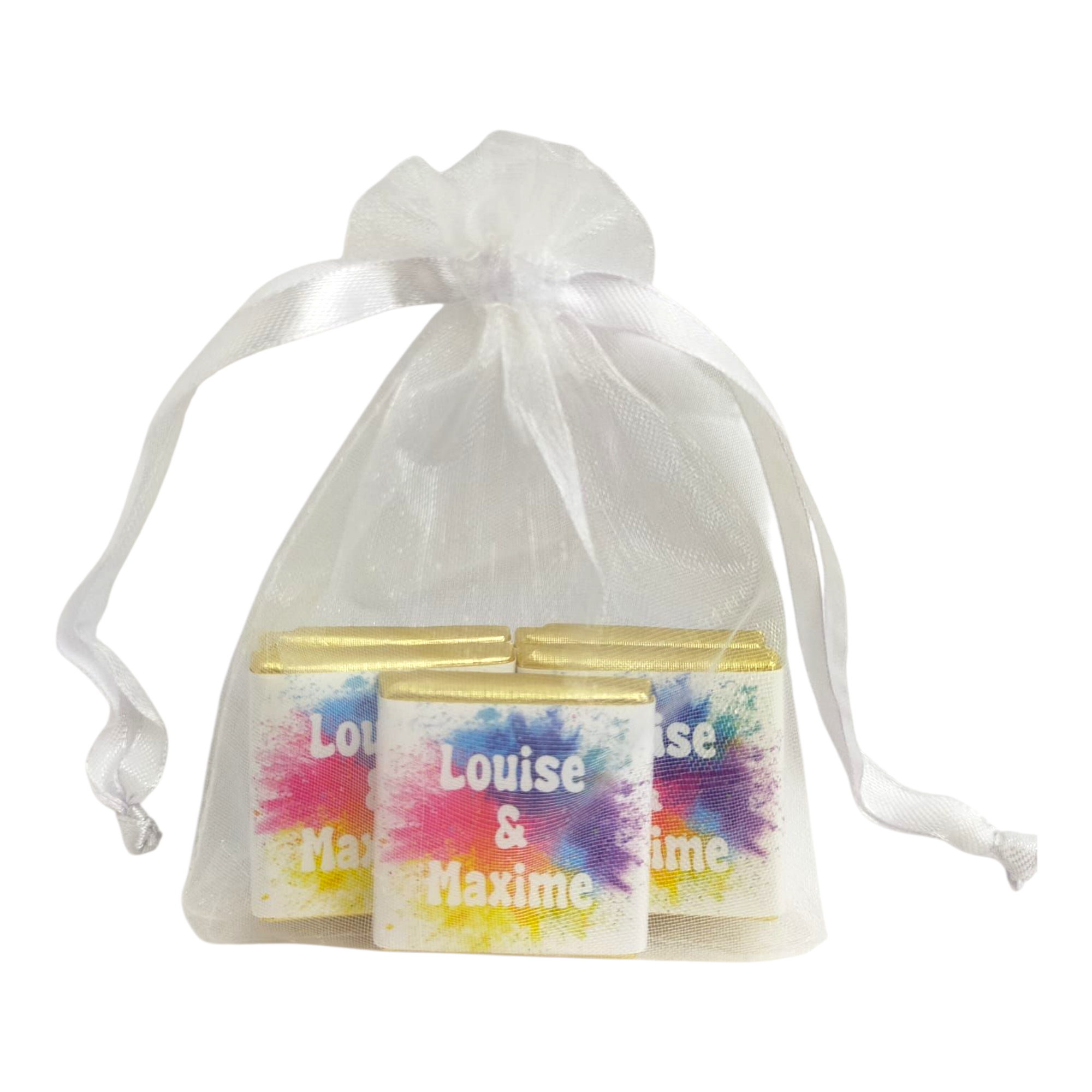 Sachet de chocolats personnalisés thème Holi