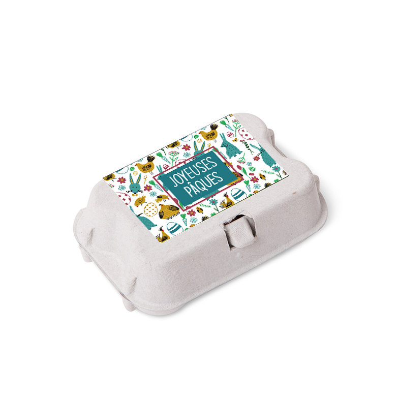 mini boite oeufs de paques etiquette blanche