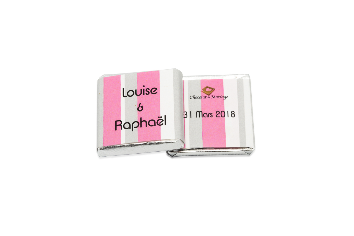 chocolats personnalisés en vrac bicolore bayadère