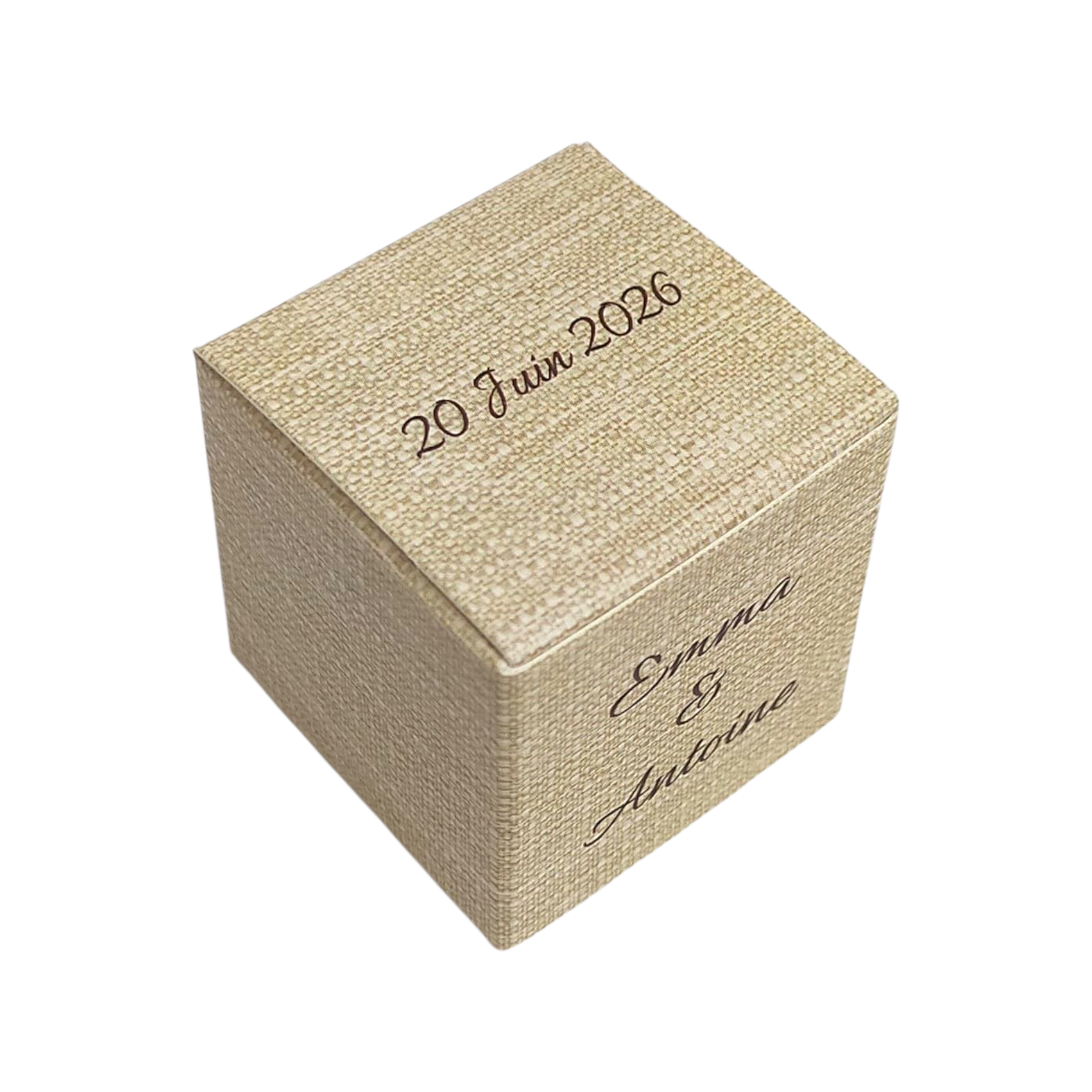 cube 6 chocolats personnalisés thème terracotta