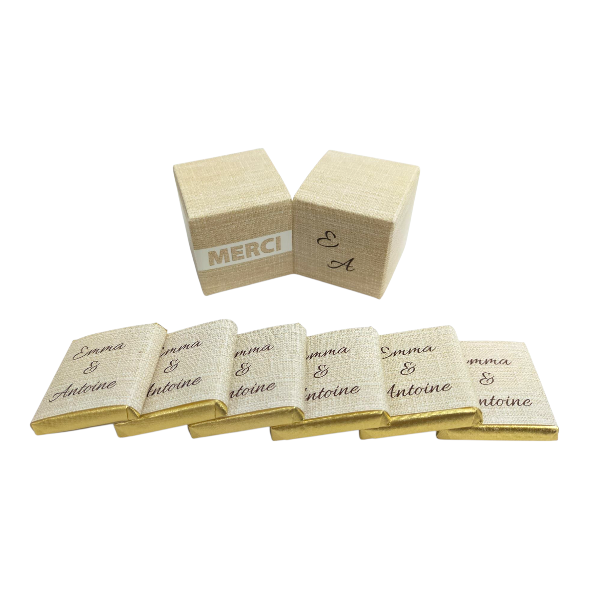 double cube chocolats personnalisés thème terracotta