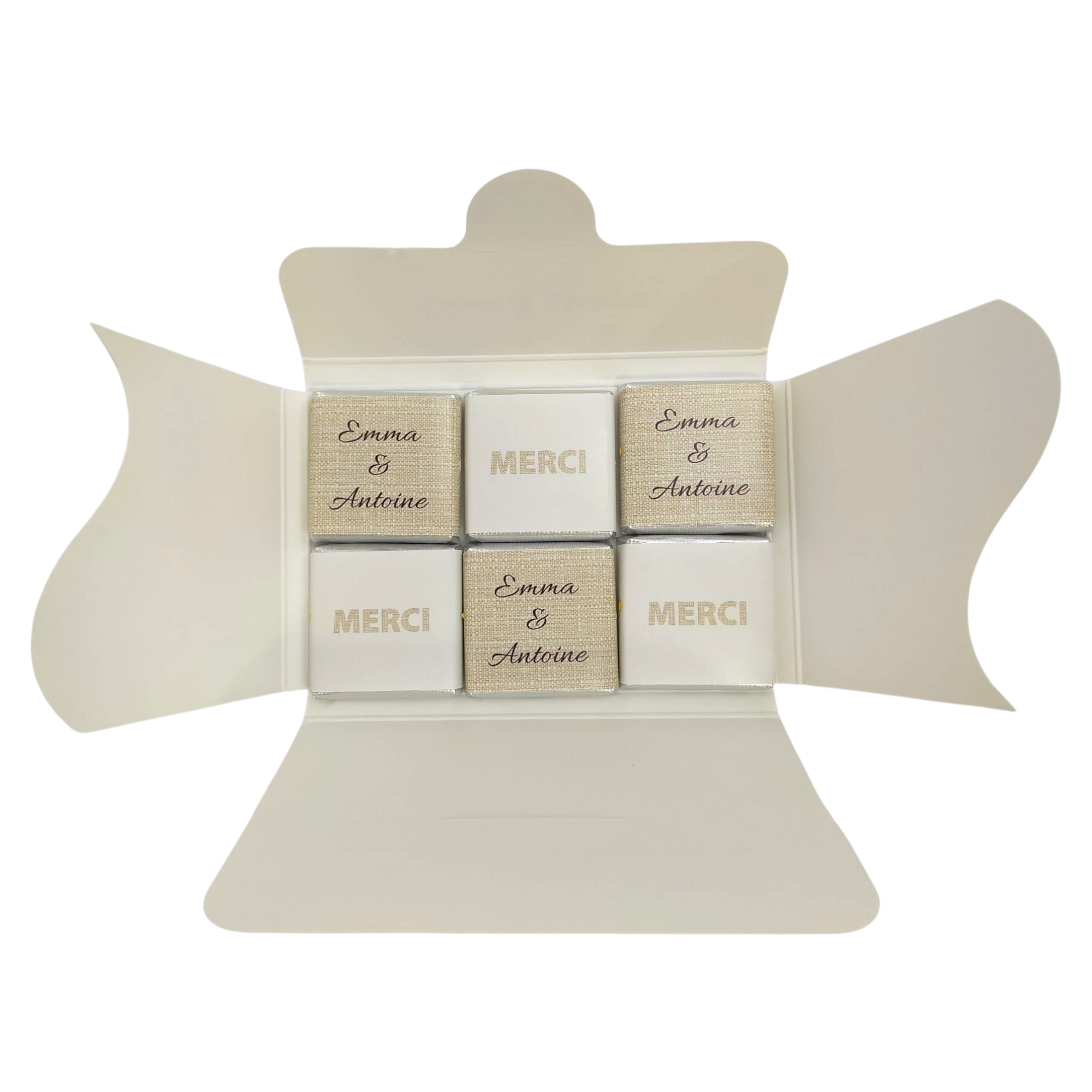 pochette thème elegance 6 chocolats