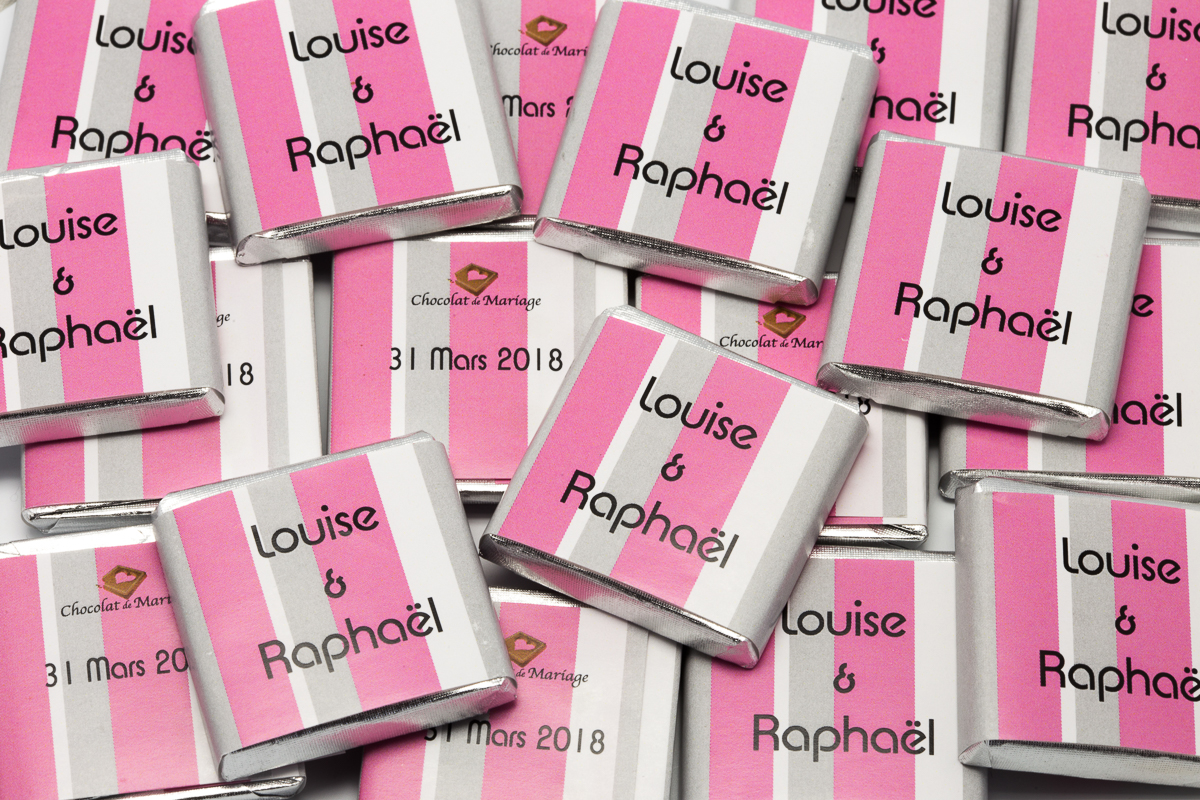 chocolats personnalisés en vrac bicolore bayadère